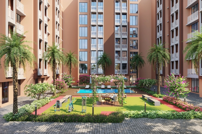 Beautifully Themed Landscaped Podium Gardens at Haware Kalyan
